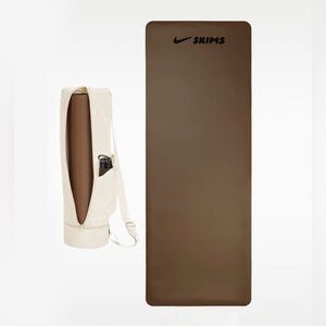 SKIMS Brown Yoga Mat with beige yoga bag (not skims bag)